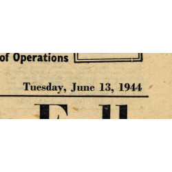 Journal, The Stars and Stripes, 13 juin 1944, "Yanks 18 Mi. In, Carentan Falls"