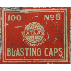 Boîte, 100 Blasting Caps, No. 6, ATLAS POWDER CO., démolition